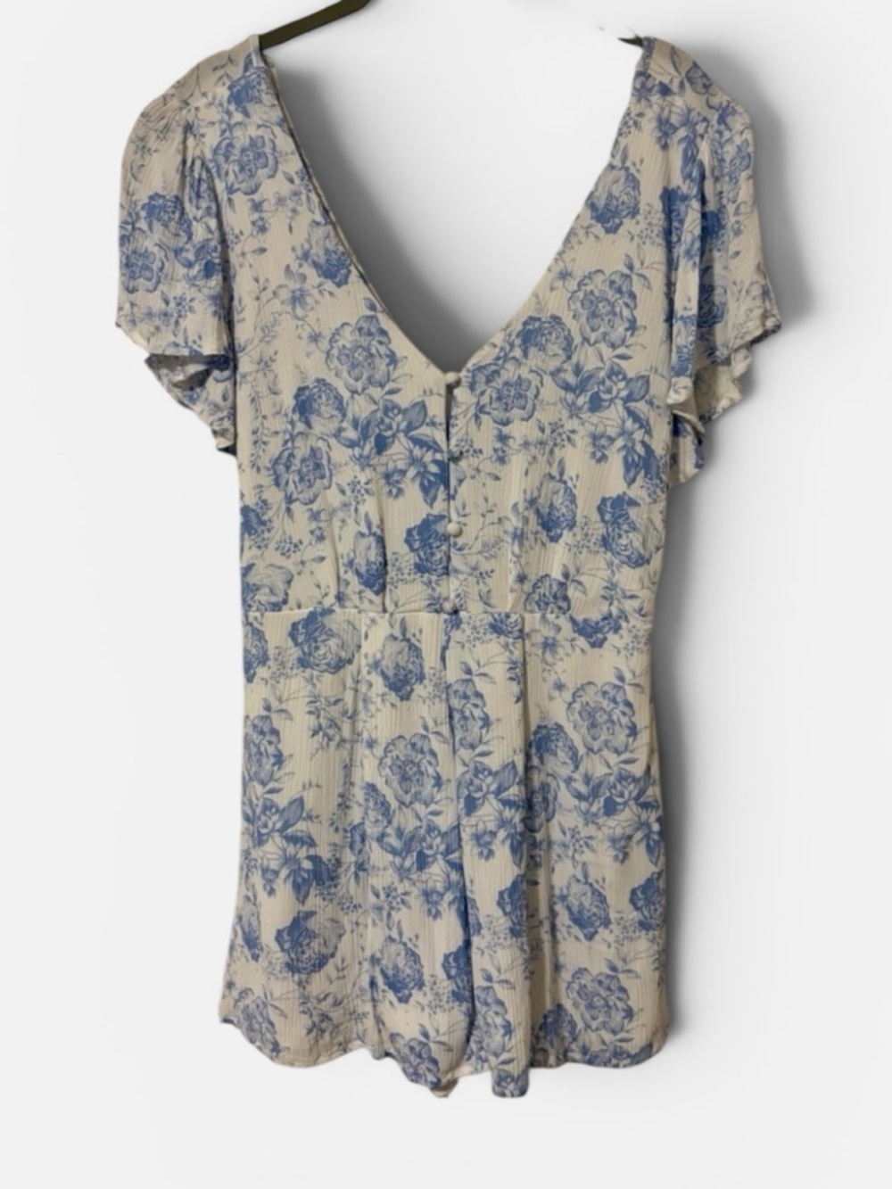 Altar’d State M Blue Floral Cottagecore Romper | Fairycore Babydoll Mini Dress